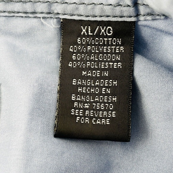 Mens XL Michael Brandon Light Blue Button Shirt Roll Tab Long Sleeves Casual - Picture 5 of 7